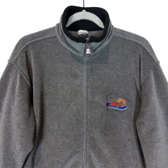 Monterey Bay Dimco Apparel Hoodie Mens Medium Gray Fleece Full Zip Mock Neck - Picture 3 of 12